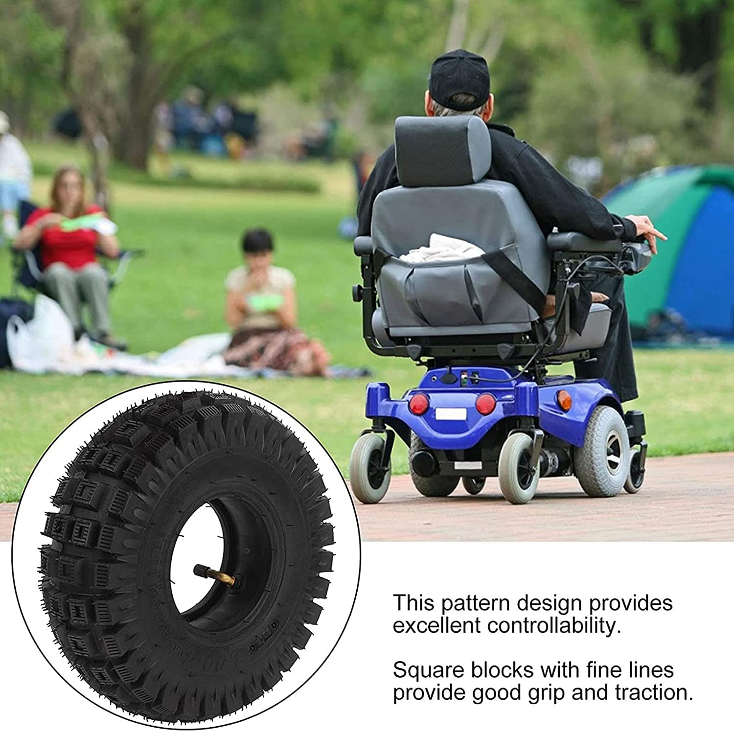 Pneumatico per scooter elettrico con ruote, valvola per camera d'aria interna per pneumatico esterno 4.10/3.50-4 Sostituzione carrello singolo