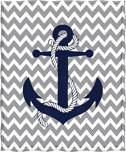 Miniatura 2 de Levens Manta náutica de anclaje, regalos para niños y hombres, decoración de cheurón gris y blanco para el hogar, dormitorio, sala de estar, sofá,