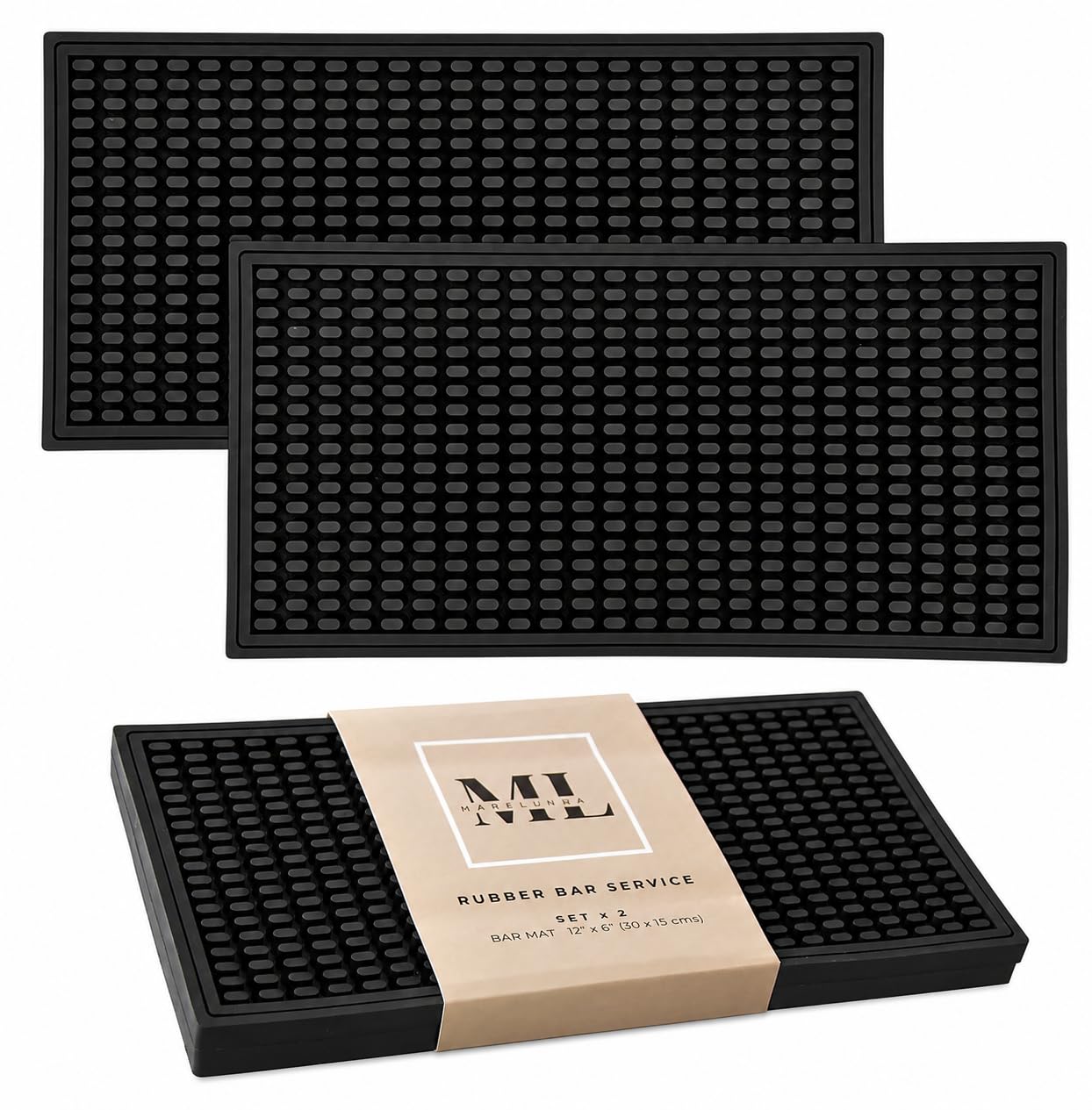 Rubber Bar Mat – Non-Slip Spill & Drip Mat for Bartending, Coffee Bar & Kitchen Countertop, Thick Durable Counter Protector & Stylish Drying Mat (Warm Taupe, 18"x12") — Amazon image 9
