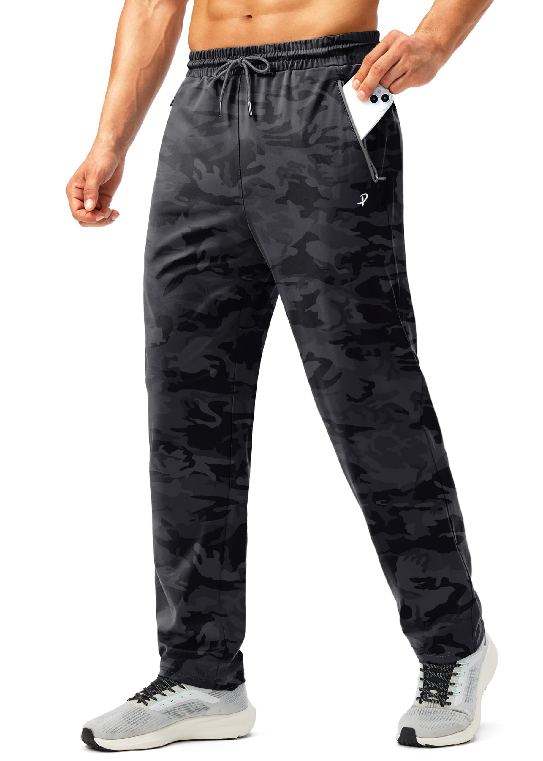 Men's Sweatpants Workout Athletic Pants with Zipper Pockets