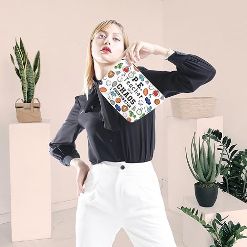 Miniatura 7 de P.E. Teacher Chaos Coordinator - Bolsa con cremallera para educación física, regalo para profesores, gimnasio, regalo para profesores, regalo de