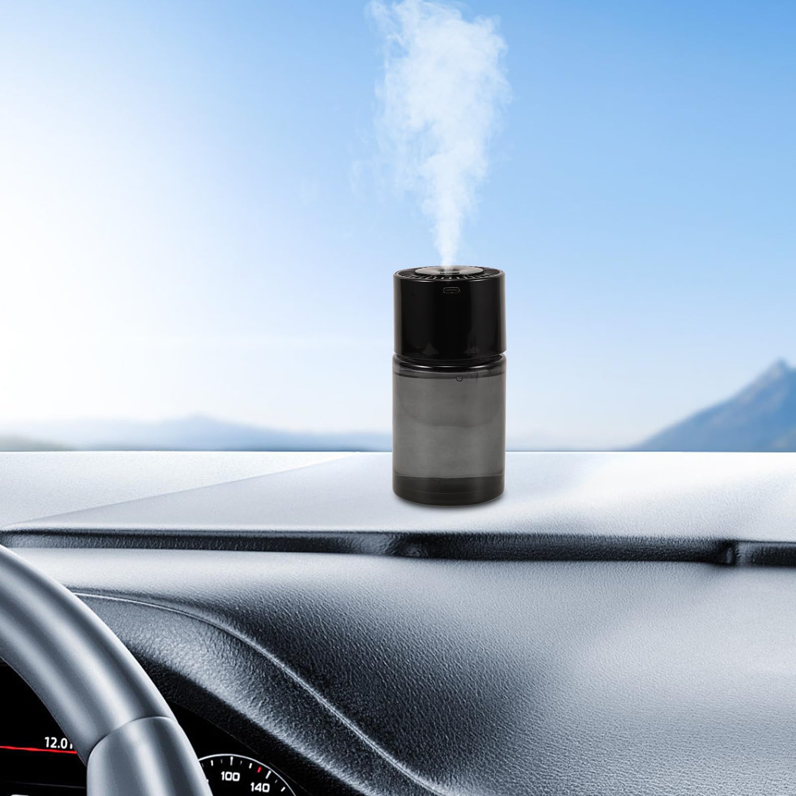 PLAFOPE Difusor de Aceites Esenciales para Coche con Capacidad de 160ml, Distribución Constante de Fragancia, Instalación Fácil y Diseño Moderno Elegante para Ambientar el Interior