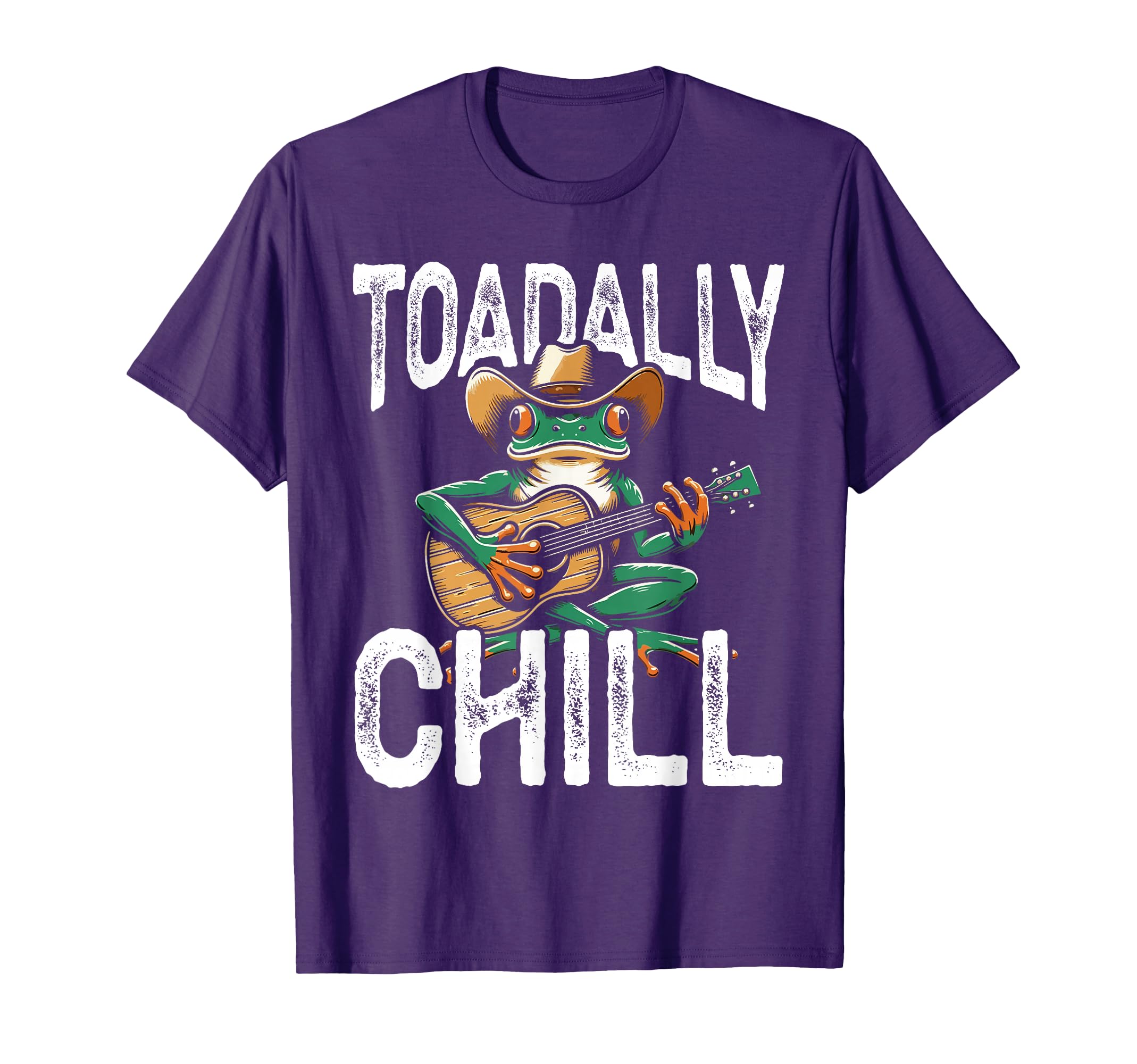 Toadally Chill Toad Frog with Cowboy Hat Playing Guitar T-Shirt