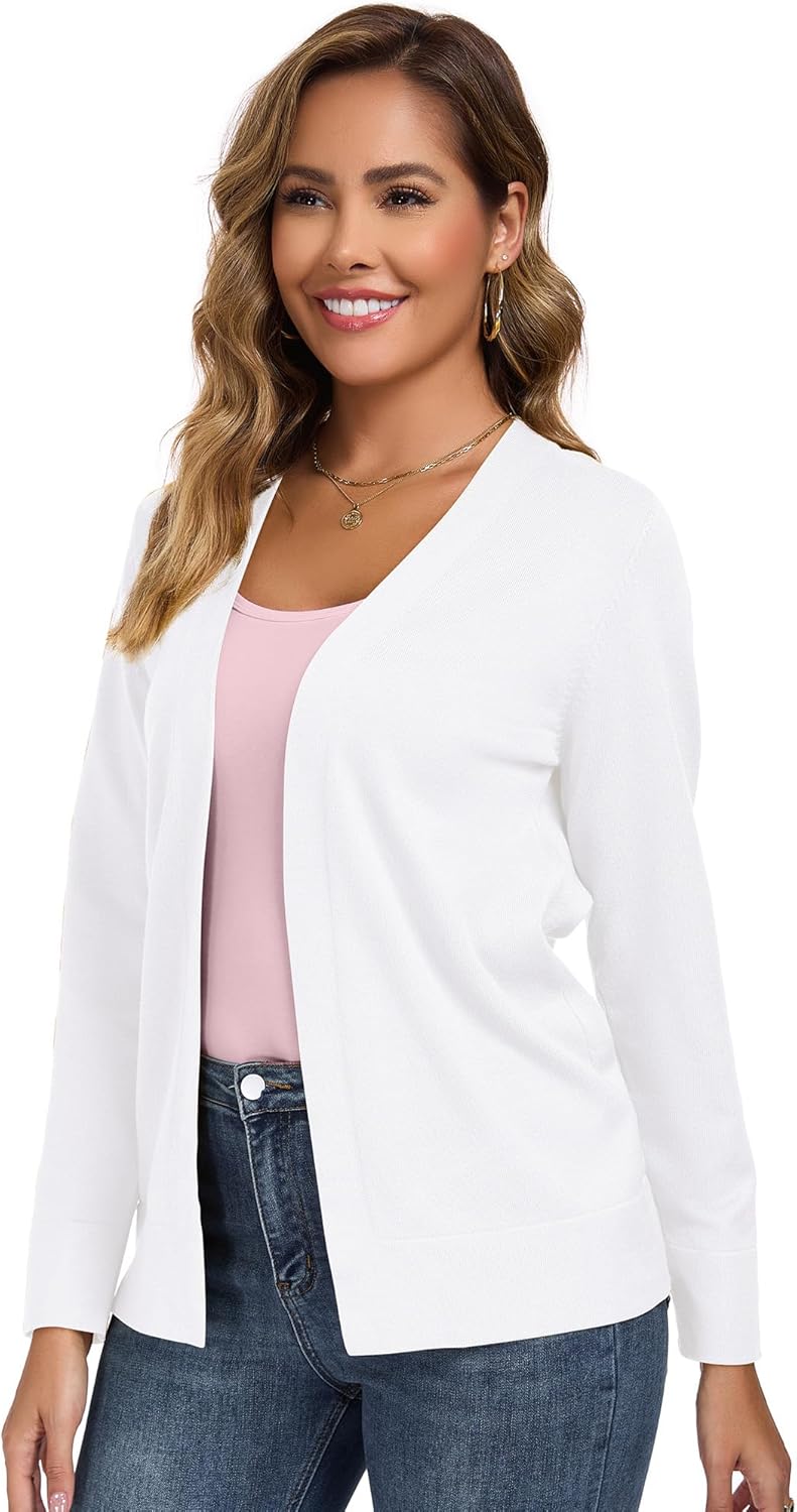 Cardigan Sweaters for Women Open Front Long Sleeve Lightweight Knit Sweater Cardigans - Image 2