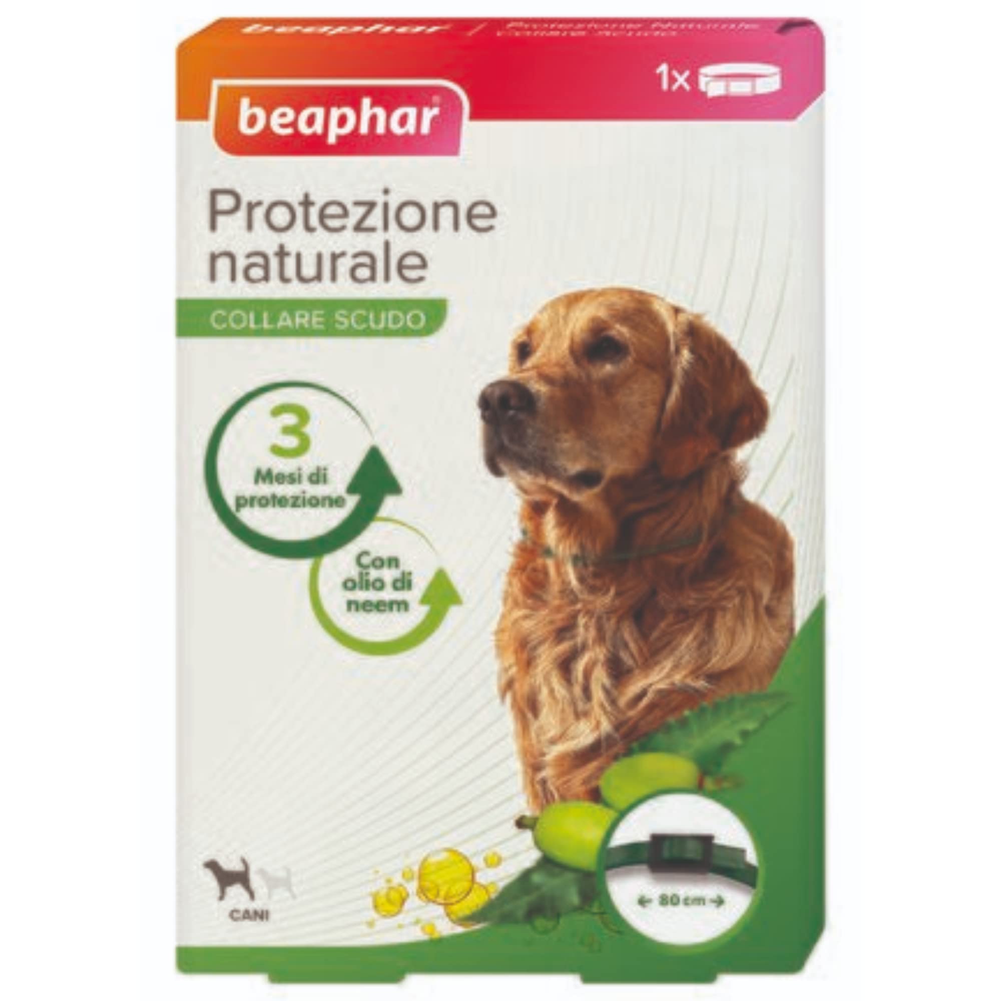 Beaphar Collar Natural Protection; Pesticide for small, medium or large dogs Size:Large