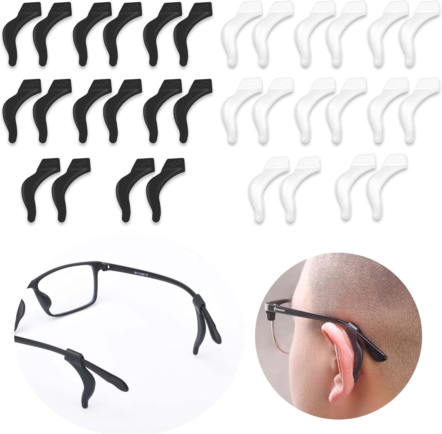 SooGree Eyeglass Ear Grip Soft Comfortable Antislip Holder, Silicone