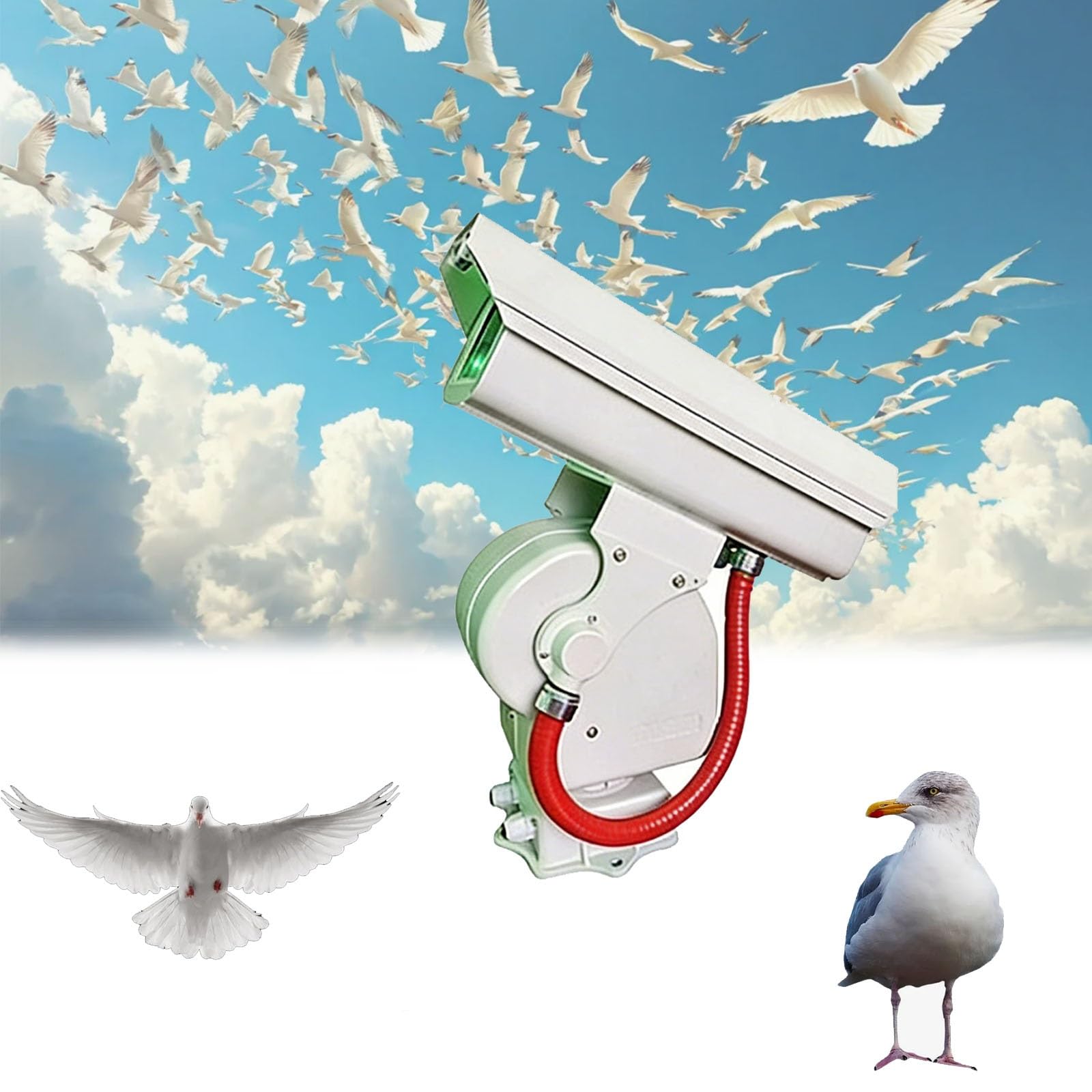 Vogelabschreckungssystem, automatischer Schreck mit 360° Drehung und APP-Fernbedienung für Flughäfen, Obstgärten, Ackerland, Umspannwerke