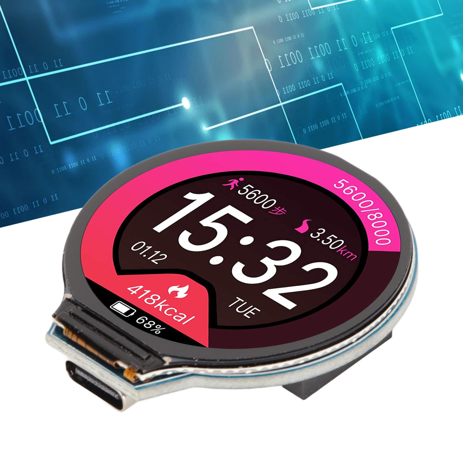 Aramox RP2040 MCU Board 1.28in LCD, 240x240 Round Display