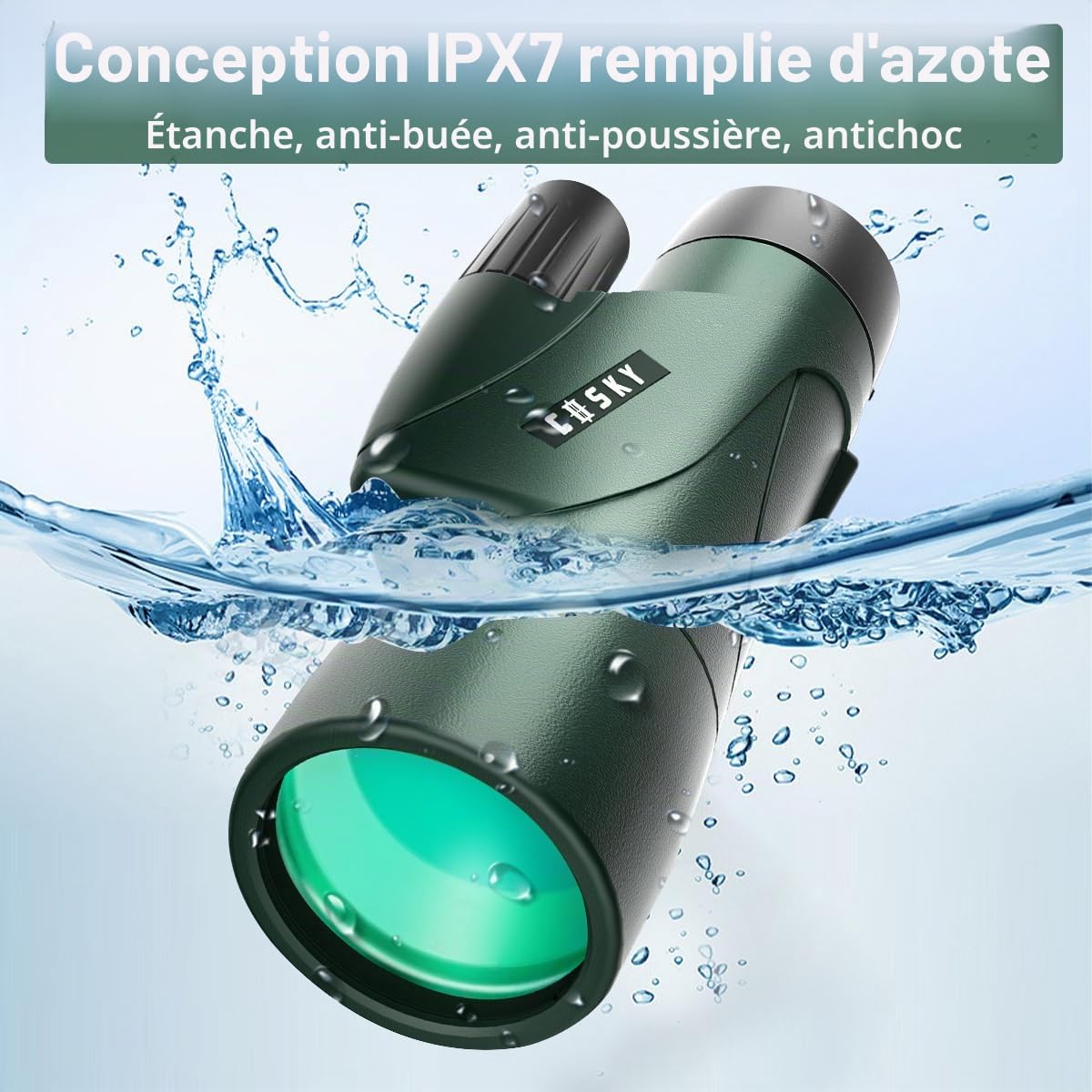 Gosky Télescope Monoculaire, Piper de la Haute Définition 12x55 pour Adultes avec Prisme BAK4 et FMC, Léger avec Adaptateur pour Smartphone Adapté à l'Observation des Oiseaux