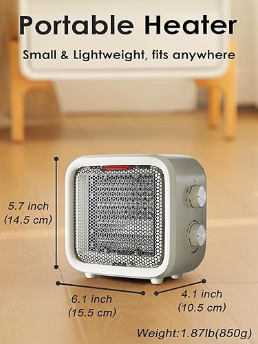 Miniatura 8 de Calentador de espacio pequeño, mini calentador de escritorio de 1500 W para oficina, calentador de cerámica portátil de calentamiento rápido 2S con