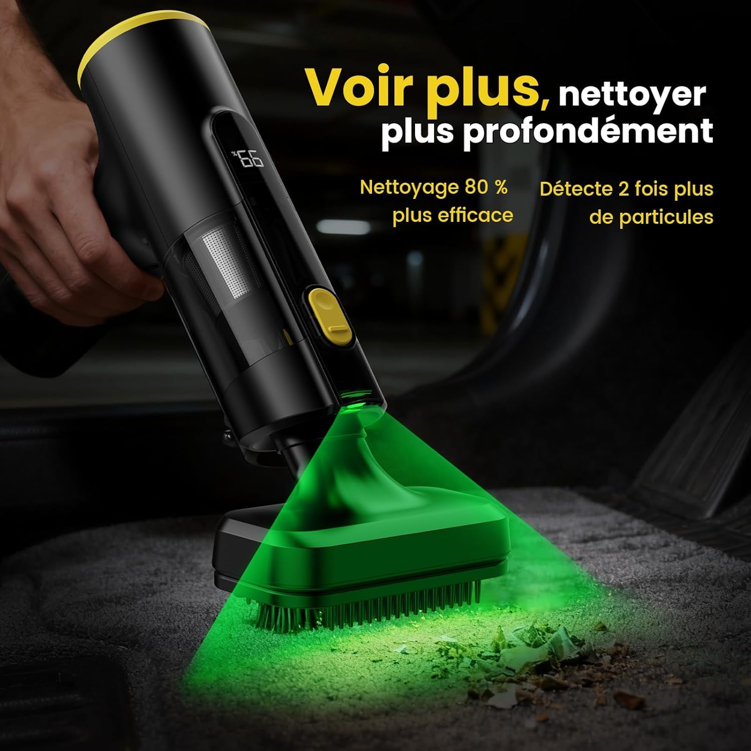 V5 Aspirateur à Main 7-en-1, 28000PA 60Min LED