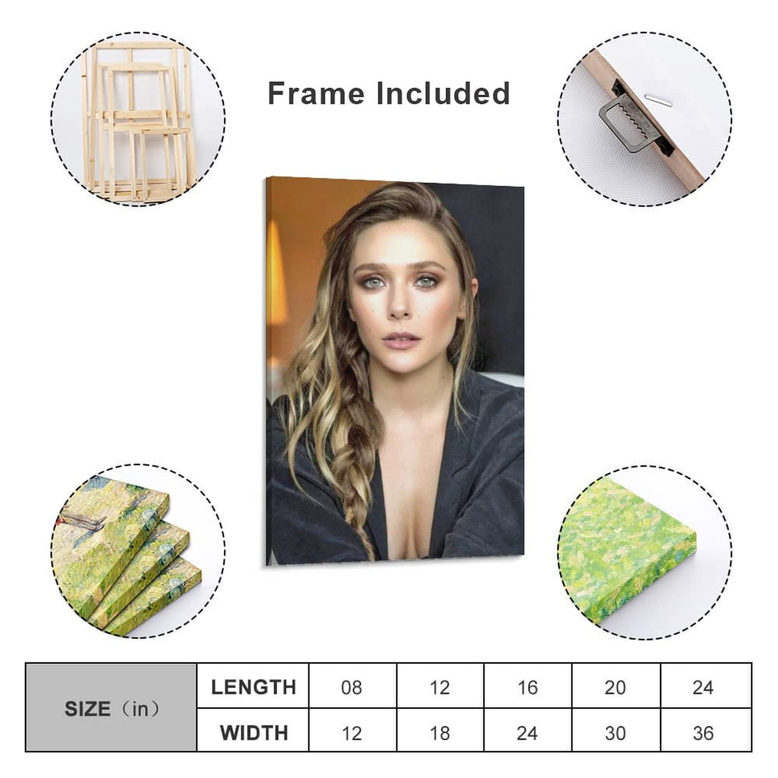 Amazon.com: Elizabeth Olsen Poster Sexy Actress (19) Art Poster Canvas  Painting Decor Wall Print Photo Gifts Home Modern Decorative Posters  FramedUnframed 20x30inch(50x75cm): Posters & Prints