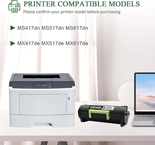 Miniatura 2 de Cartucho de tóner MS417 de alto rendimiento 1 paquete 51B1H00 Cartucho de tóner negro de repuesto para impresora Lexmark 51B1H00 Toner MS417dn