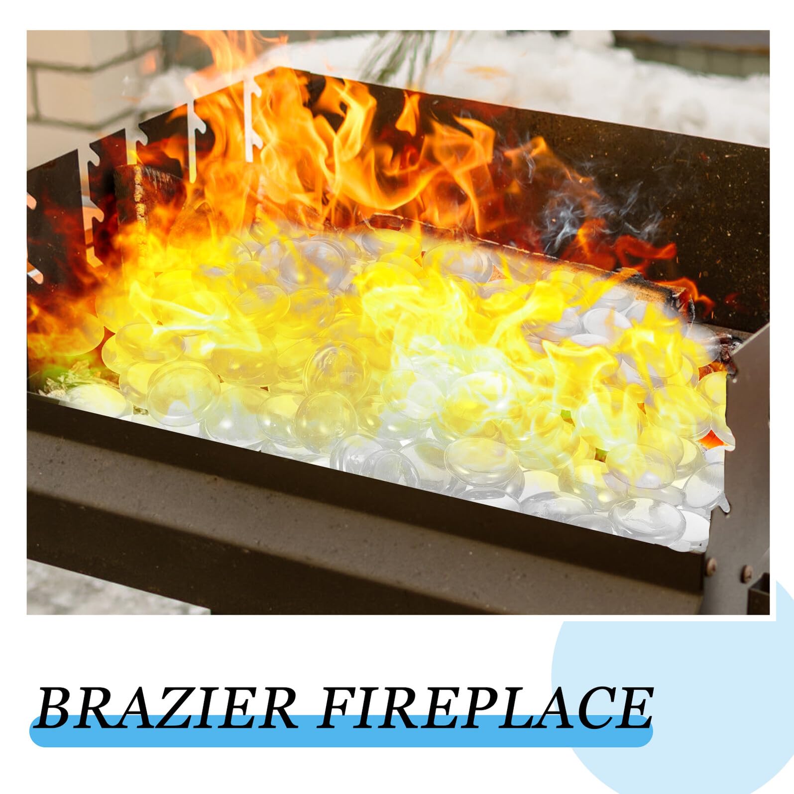 Gravier de Verre 16-19mm 1kg en Verre pour Brasero Décoratif | Sachet Unique, Usage Extérieur ou Compositions Végétales, Finition Soignée et Format Pratique