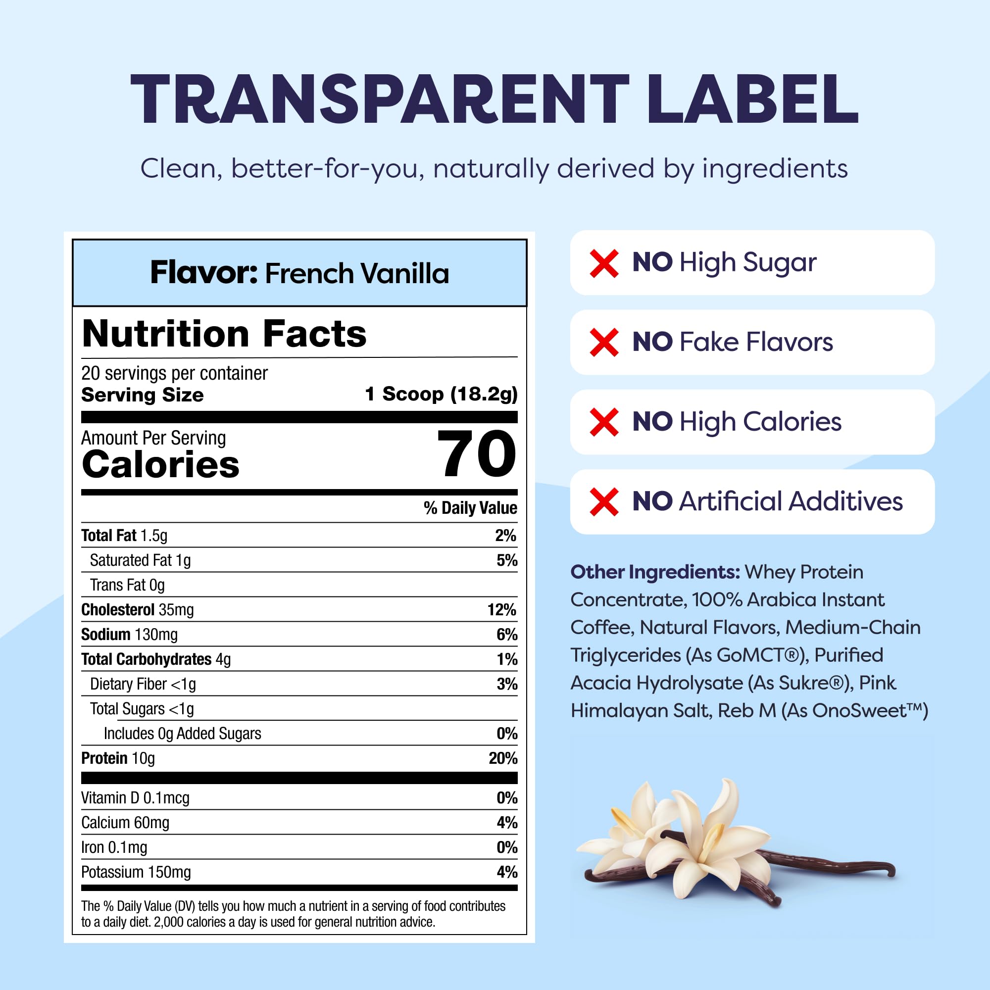 French Vanilla Protein Iced Coffee - Premium Whey Protein Instant Iced Coffees - 100 Natural Cold Brew - — view 2