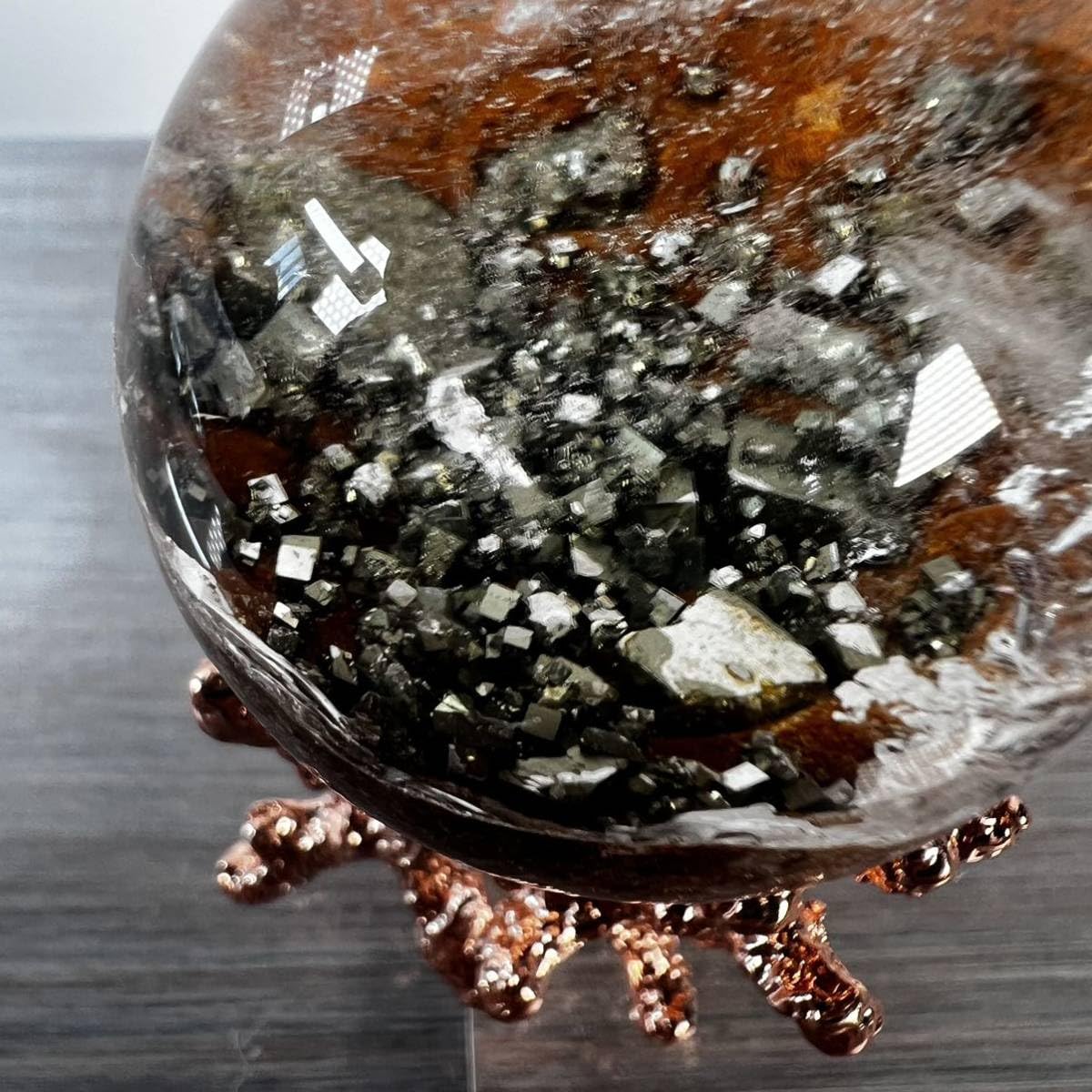 パイライトガーデンスフィア パイライトインガーデンクオーツスフィア | クリスタル ドゥ