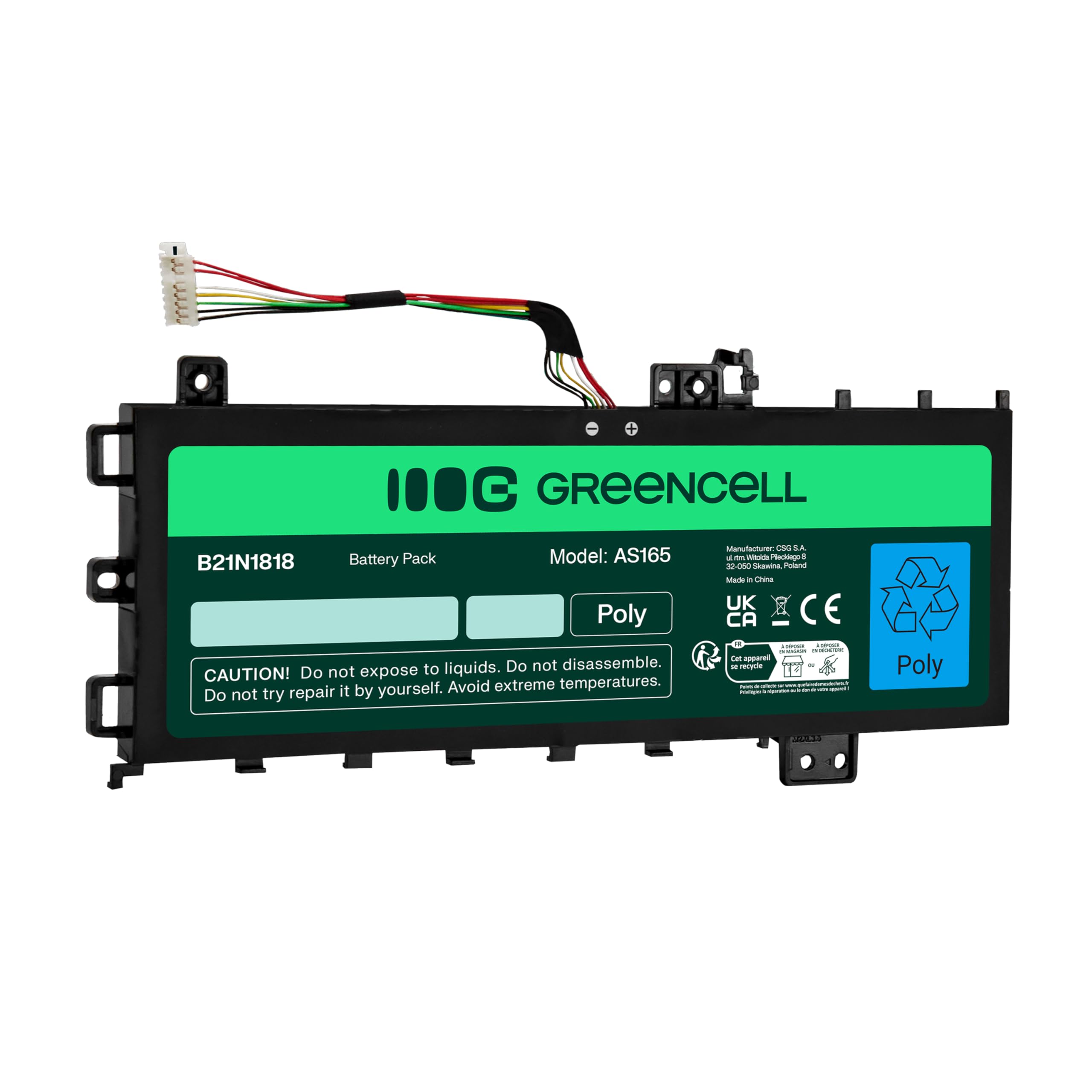 Green Cell B21N1818 C21N1818-1 bateria do Asus VivoBook 15 A512 A512DA A512FA A512JA R512F R512U X512 X512DA X512FA przenośna (4150mAh 7.4-7.6V, kolor czarny