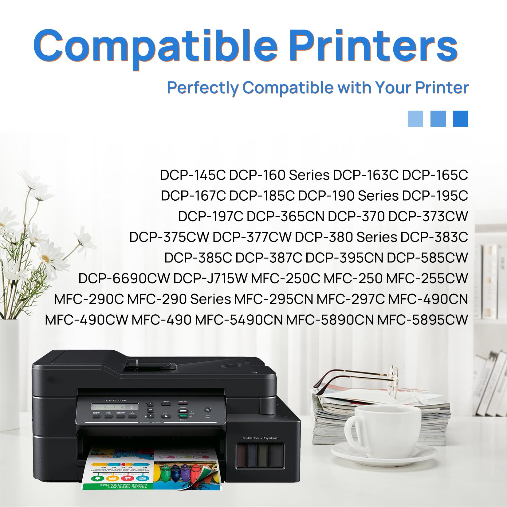 Cartouche D'encre Cyan Compatible Brother - Pour DCP-195C, MFC-J615W, Etc. - 12 Ml