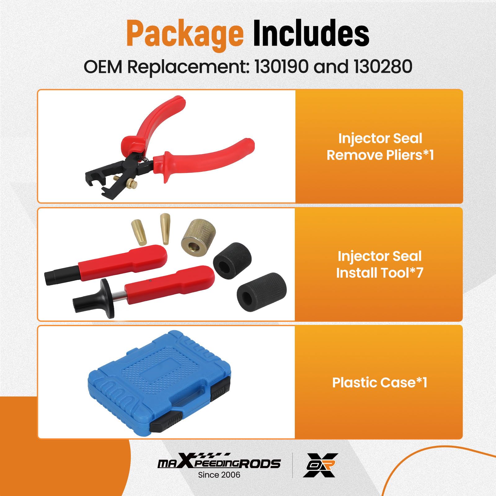 maXpeedingrods Kit d'outils d'installation et de retrait de joint d'injecteur de carburant pour BMW N13 N14 N18 N20 N26 N43 N53 N54 N55 N63 N74 S55 S63 B38 B48, remplace # 130190, 130280