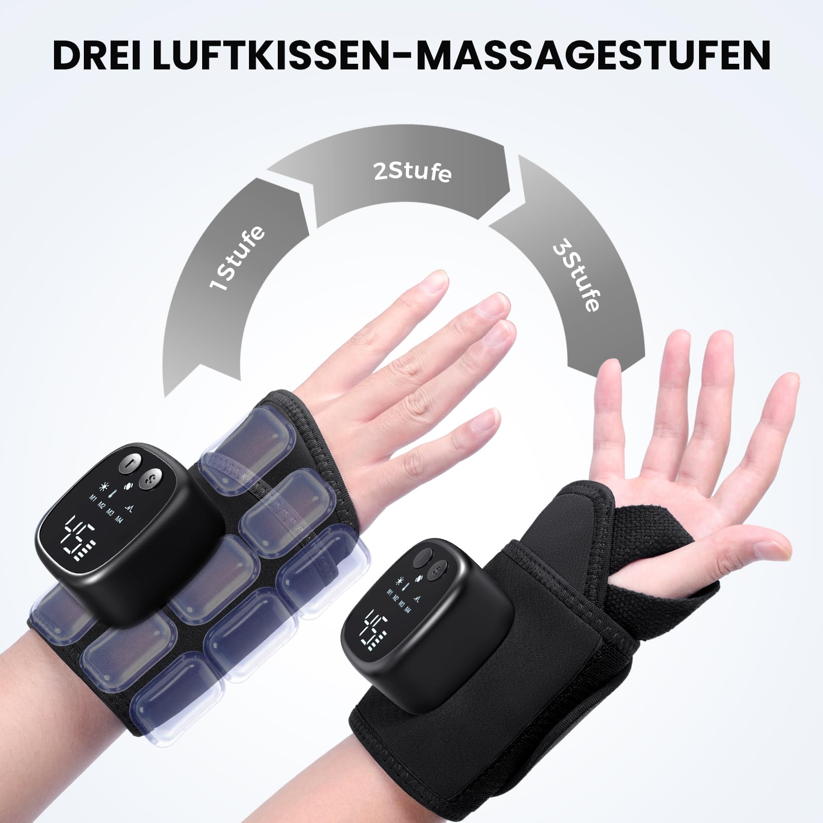 4 in 1 Handmassagegerät mit Wärme und Kompression, EMS Handgelenk Massagegerät bei Arthritis & Karpaltunnelsyndrom, Massager Schmerzlinderung für Handgelenk, Geschenke für Damen Herren