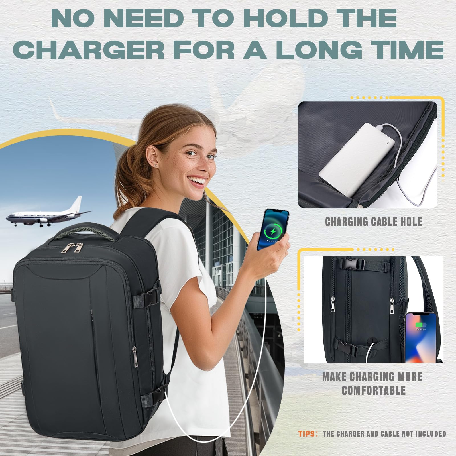 VMIKIV Zaino 40x30x20 per Ryanair Zaino da Viaggio Aereo Bagaglio a Mano Easyjet 45x36x20 Piccolo Borsa da Cabina Zaini Donna Uomo per Scuola Lavoro