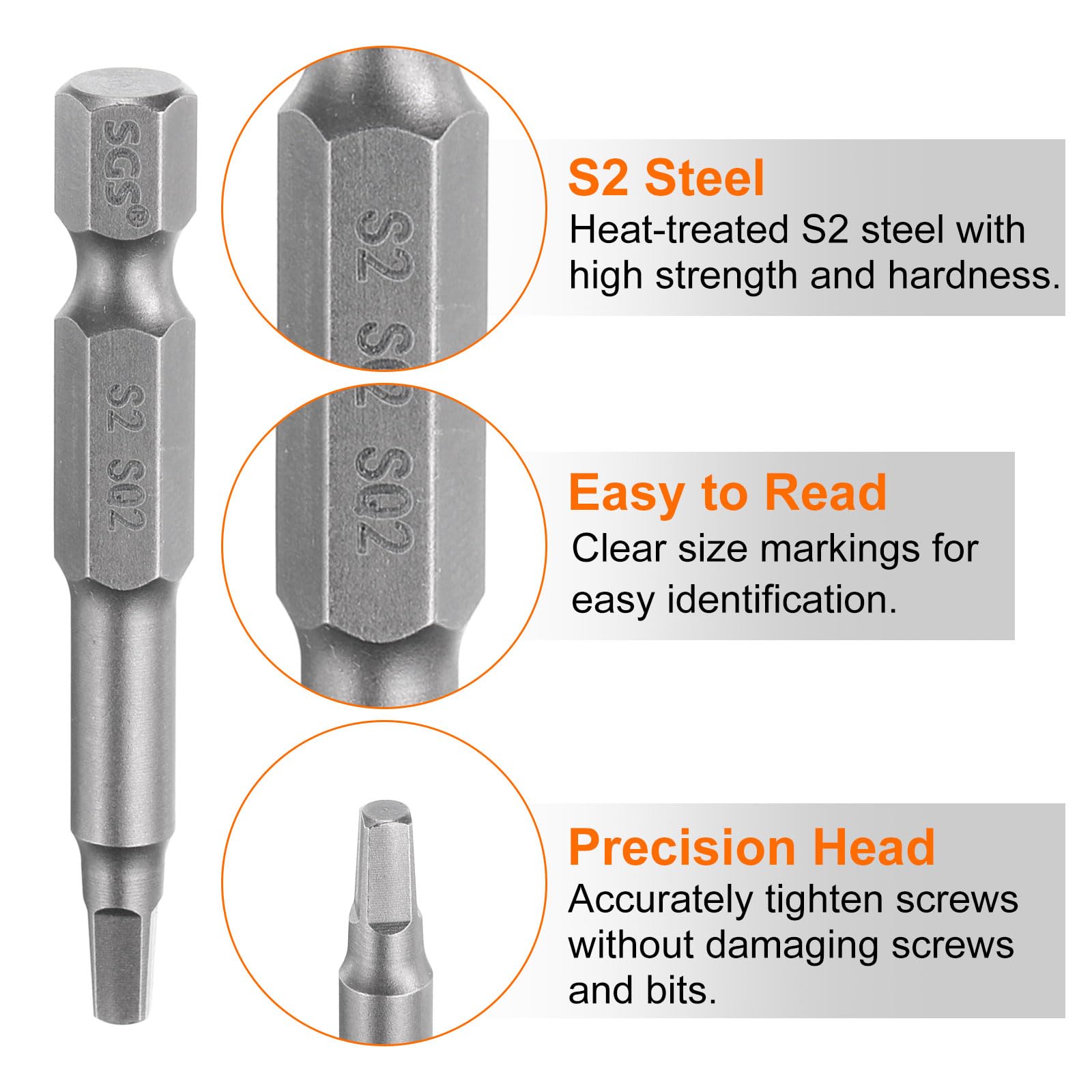 HARFINGTON Sechskant-Schraubendreher-Bits - H5, 6,35 Mm Schaft, 25 Mm Länge, S2-Stahl, Magnetisch
