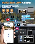 Dash Cam Front and Rear Built-in 5GHz WiFi, Dual Dash Cam with CPL Filter, 64GB SD Card, 1.47" IPS DashCam with App Control, 360°Rotation, Night Vision, WDR, 24H Parking Mode, G-Sensor, Loop Recording