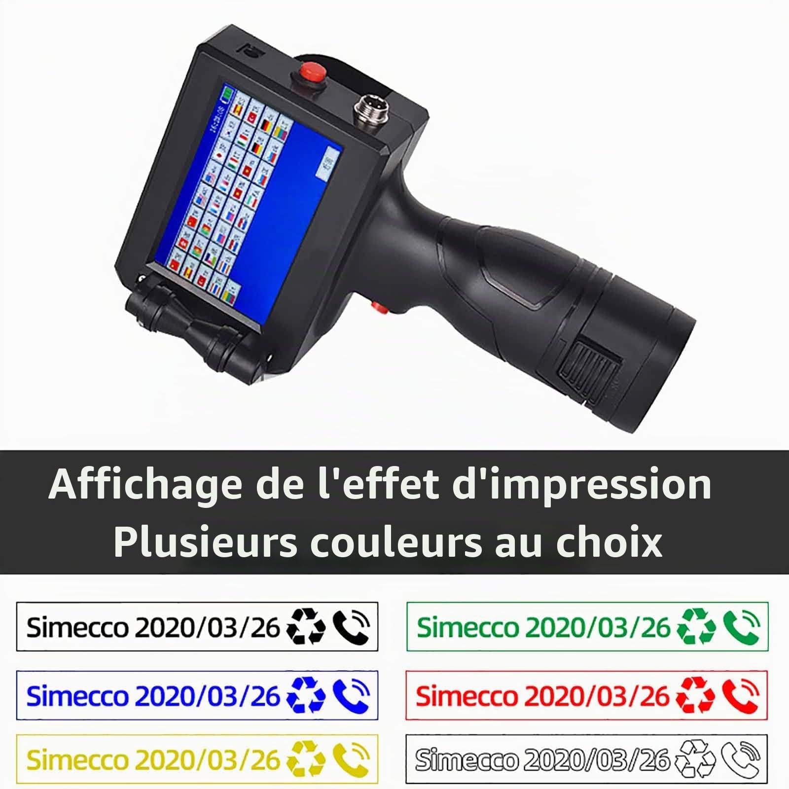 Imprimante à Jet d'encre Portable, Machine de Codage Portable avec écran Tactile de 4,3 Pouces, imprimante à Jet d'encre Portable à séchage Rapide pour Date d'expiration, Code-Barres, Code QR, Logo