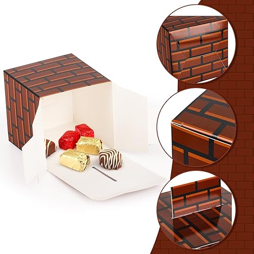 Miniatura 4 de Eaezerav 24 cajas de regalo para fiestas temáticas de videojuegos, caja de regalo de videojuegos, bloques de ladrillos, cajas de golosinas de cartón