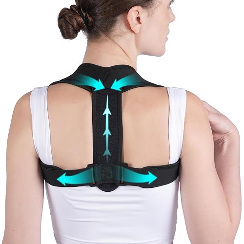 Posture Corrector for Women & Men - Adjustable Upper Back Brace Straightener Suitable for Lumbar, Shoulder, Neck, Scoliosis, Providing Comfortable Elastic Support and Pain Relief
