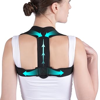 Posture Corrector for Women & Men - Adjustable Upper Back Brace Straightener Suitable for Lumbar, Shoulder, Neck, Scoliosis, Providing Comfortable Elastic Support and Pain Relief