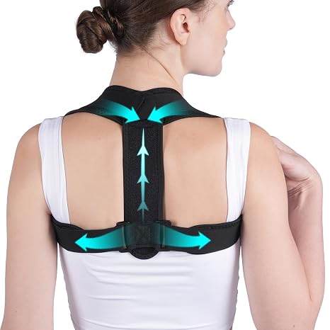 Posture Corrector - Adjustable Upper Back Brace, Shoulder, Neck, Scoliosis, Pain Relief