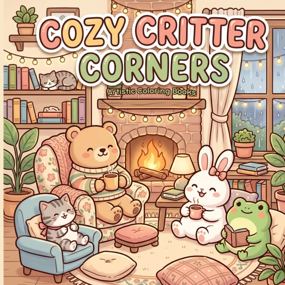 Cozy Critter Corners: A Cute & Cozy Coloring Book