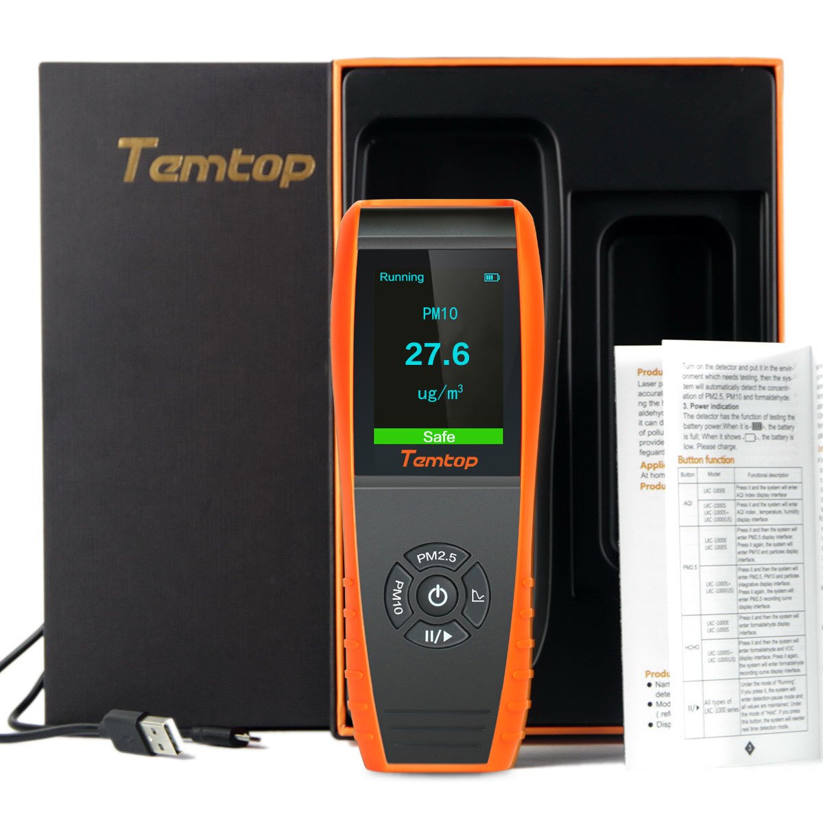 Best Promo Temtop P600 Air Quality Monitor Professional Particle Sensor PM2.5 PM10 Recharged Air Quality Detector 80% Off Discount Temtop P600 Air Quality Monitor Professional Particle Sensor PM2.5 PM10 Recharged Air Quality Detector