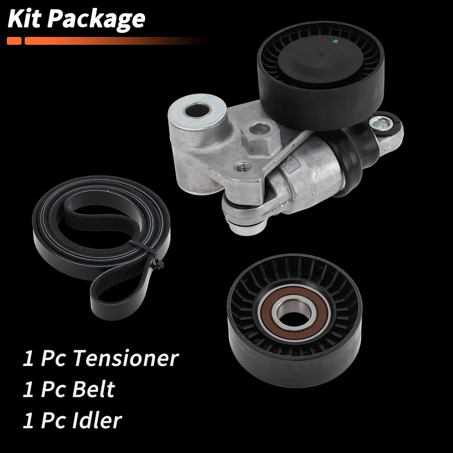1 Set Drive Belt Tensioner Kit for Hyundai Azera 2006-2011 Serpentine Belt Drive Kit with Tensioner 39104/5060975K1/5060975/252813C100