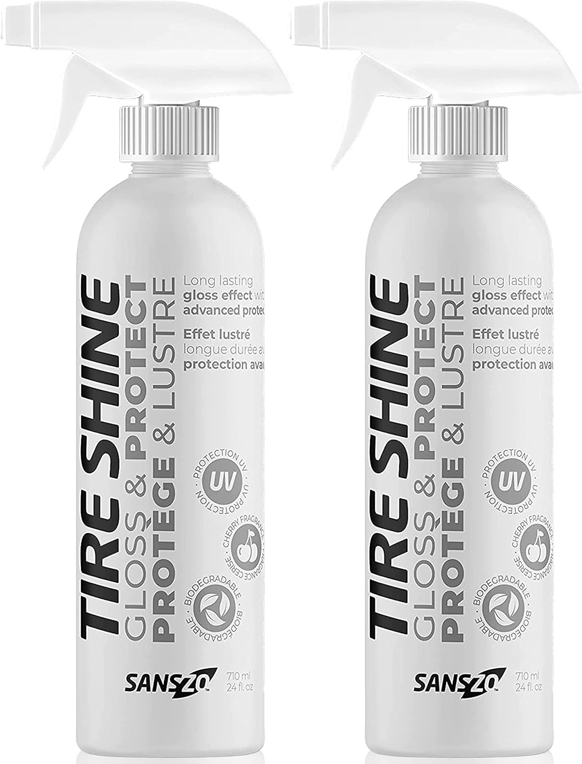 SansZo Tire Shine OneStep Automotive Clear Coat Tire Dressing Spray for Glossy