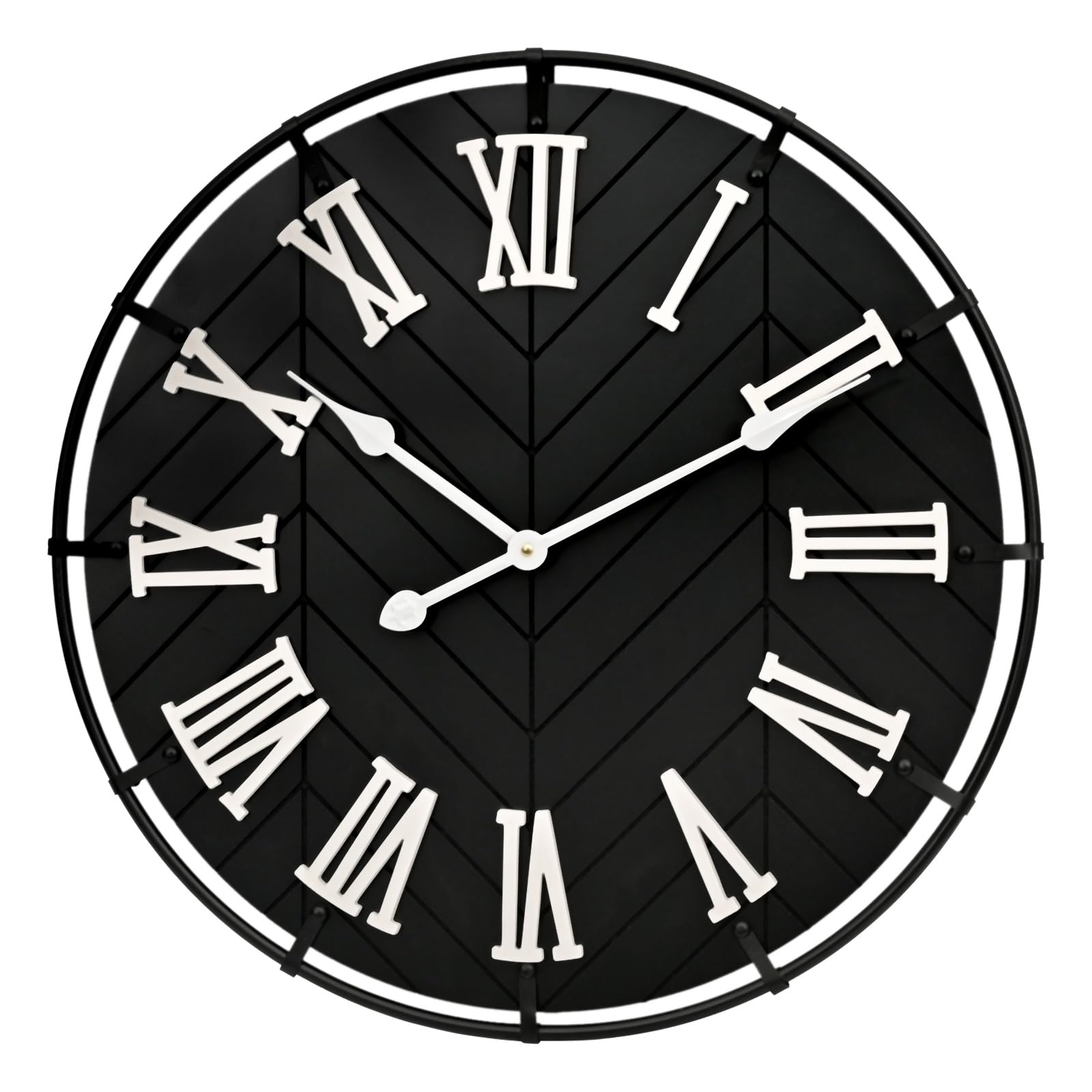 Horloge murale extra large en bois noir pour créer un salon moderne