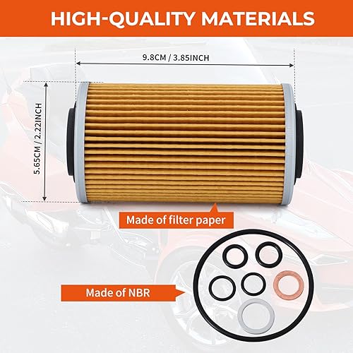 Miniatura 7 de Motoparty Kit de filtro de aceite de motor para Can-Am Spyder 2014-2022 con motor ACE 1300 (RT y F3 - todos) y todos los modelos SE6-SM6 Spyder con