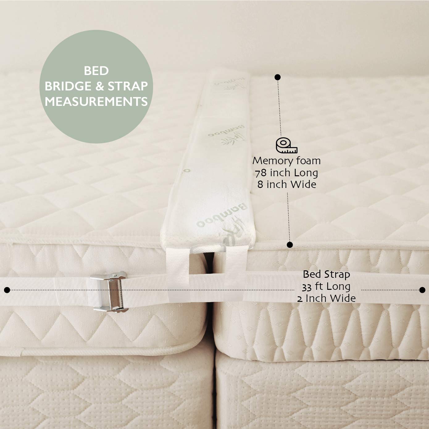 Bridge Bed Twin to King Converter Kit Bed Gap Filler to Make Twin