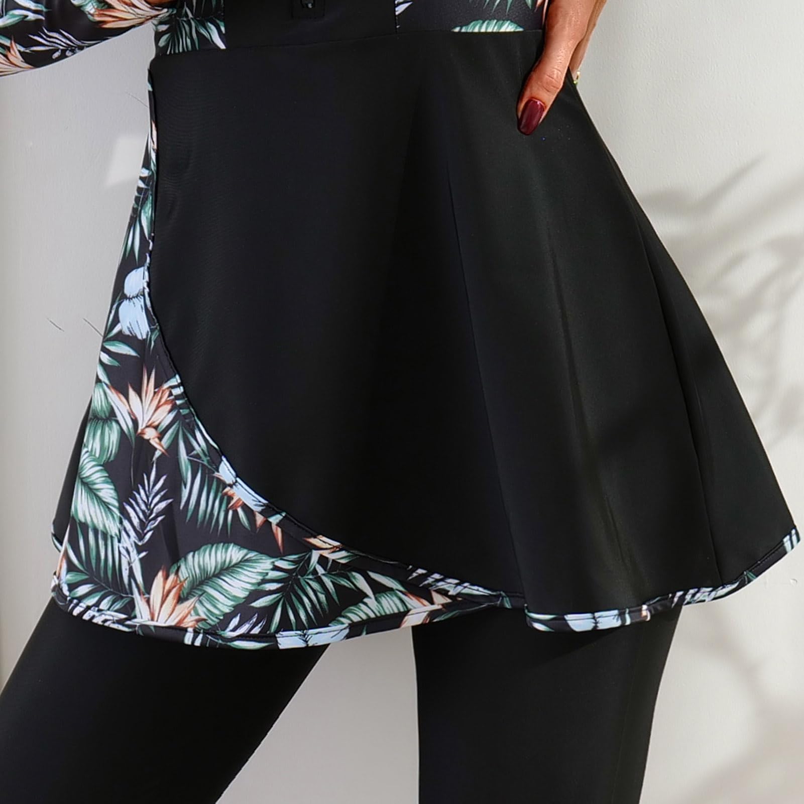 IDOPIP Muslim Badeanzug Damen: Langarm Burkini, Zweiteiler Bademode mit Lange Hose, Schwimmanzug mit UV-Schutz - Swimsuits für Schwimmen, Surfen, Beachvolleyball, Stand-Up-Paddling