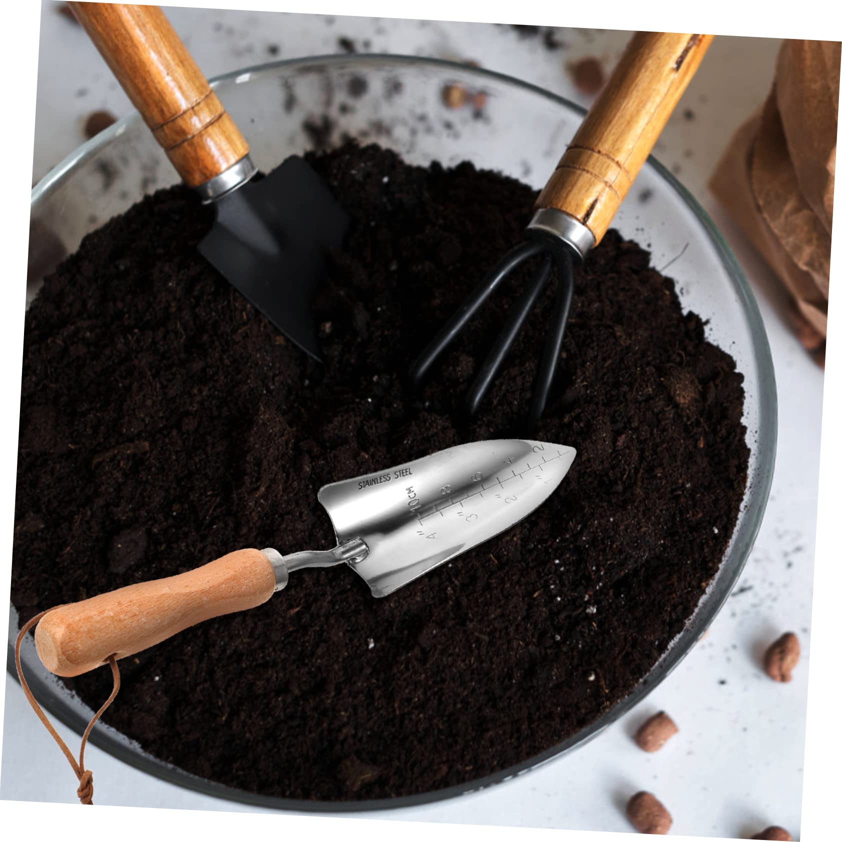 Happyyami 2pezzi Zappetta Da Giardinaggio Acciaio Inossidabile Con Manico Ergonomico Per Piantare e Diserbare Utensile Multifunzionale Per Giardinaggio e Attività All Aperto