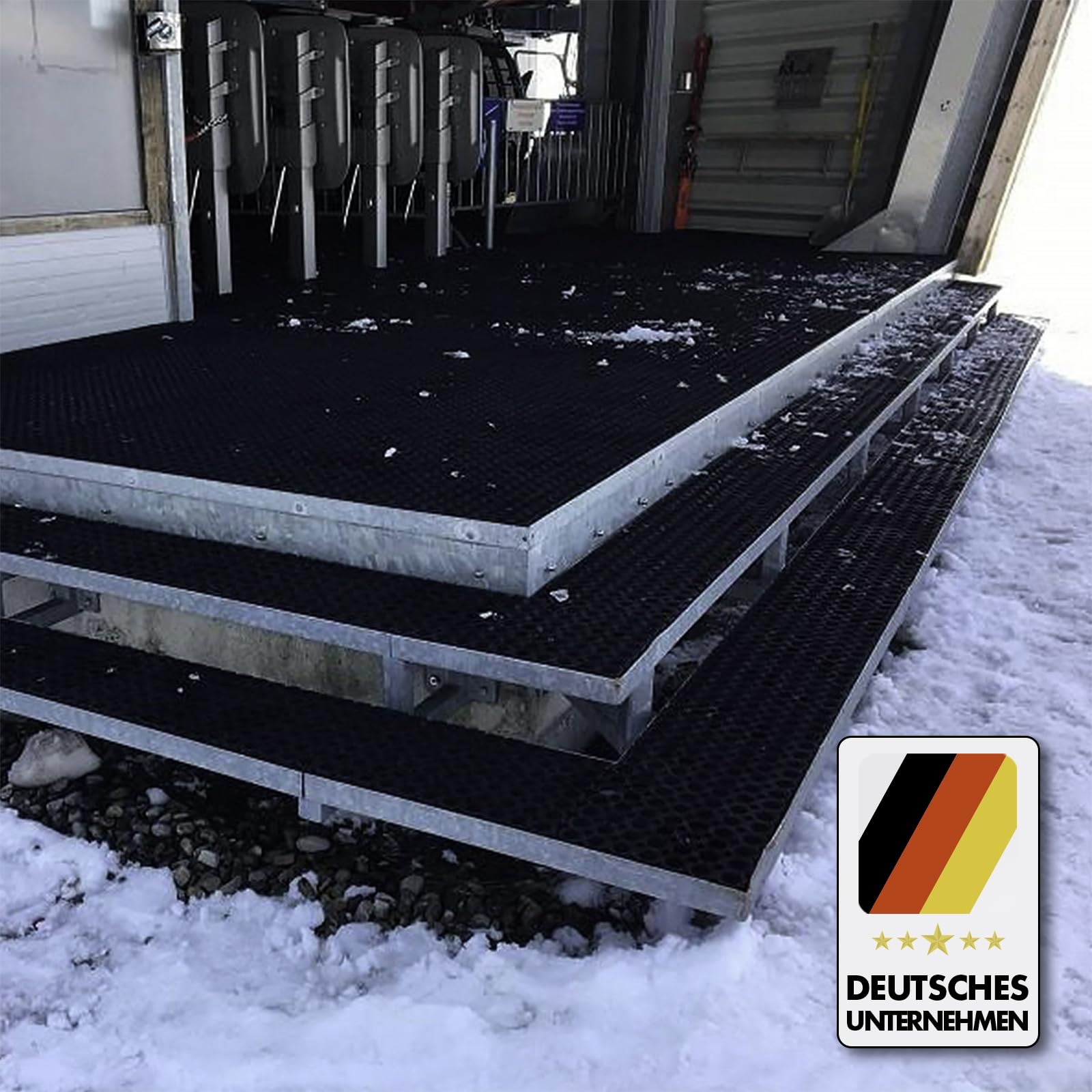 Floordirekt Ringgummimatte Octagon | Hoch belastbare & wetterfeste Antirutschmatte für gewerbliche & Private Außenbereiche | Schmutzfangmatte Gummimatte Ringmatte - Stärke: 23 mm (100 x 200 cm)