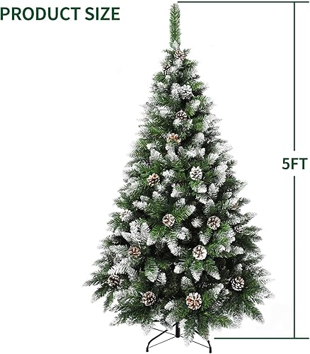 Miniatura 3 de MuRealy Árbol de Navidad de 4 pies  Pino de Navidad artificial de alta calidad con bisagras sin iluminación con 300 puntas de ramas de PVC, diseño