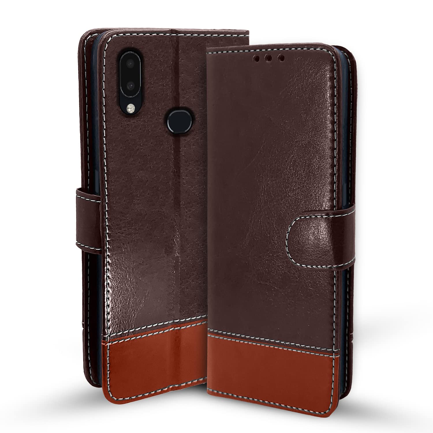 Pikkme Samsung Galaxy A10s Flip Cover | Dual-Tone PU Leather Finish | Wallet Style & Stand | Magnetic Flip Case for Samsung Galaxy A10s (Coffee & Brown) (B0B9NGWLHR) Amazon Price History, Amazon Price Tracker