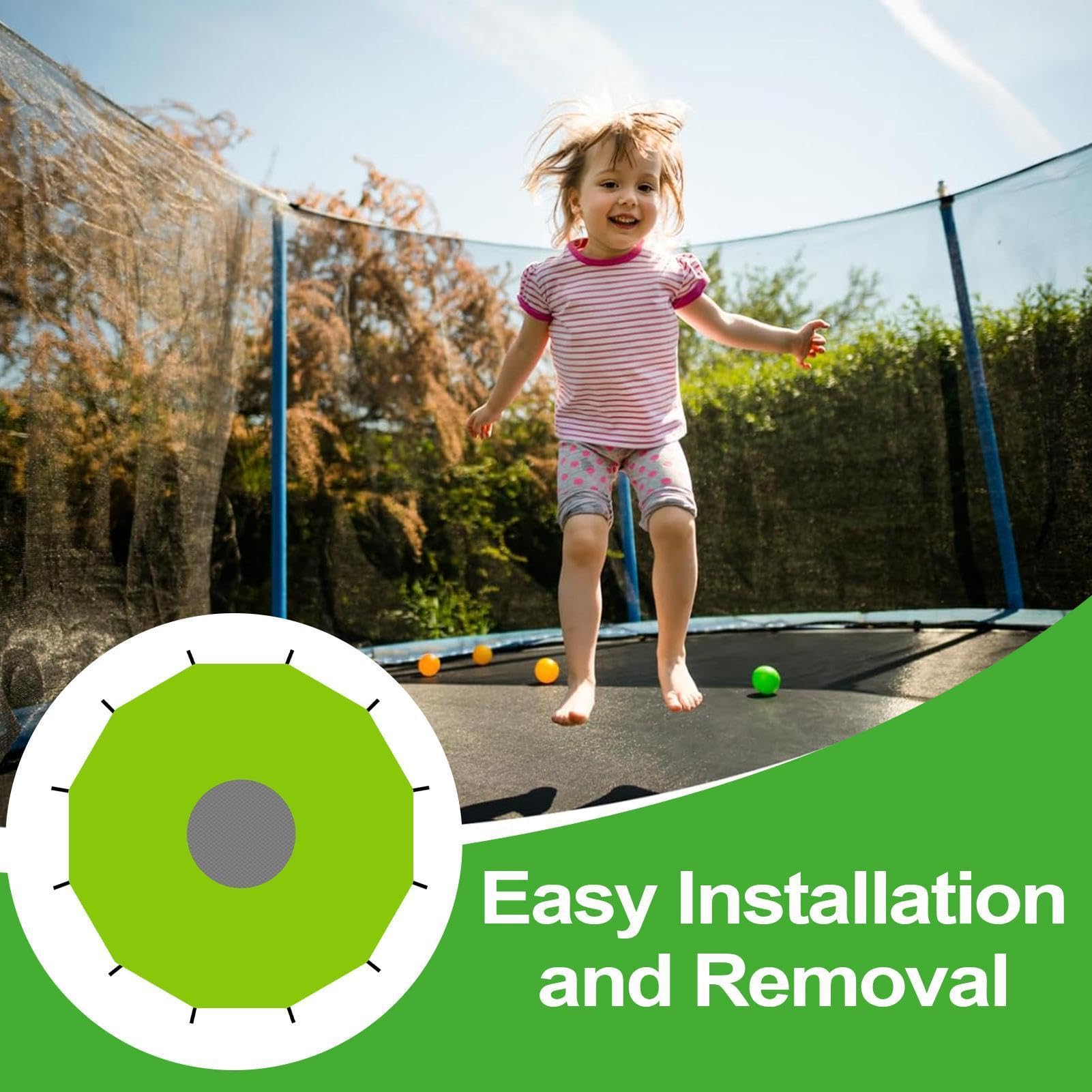 Trampolino elastico, tettuccio parasole per sport, giardino, salti, compleanno, picnic