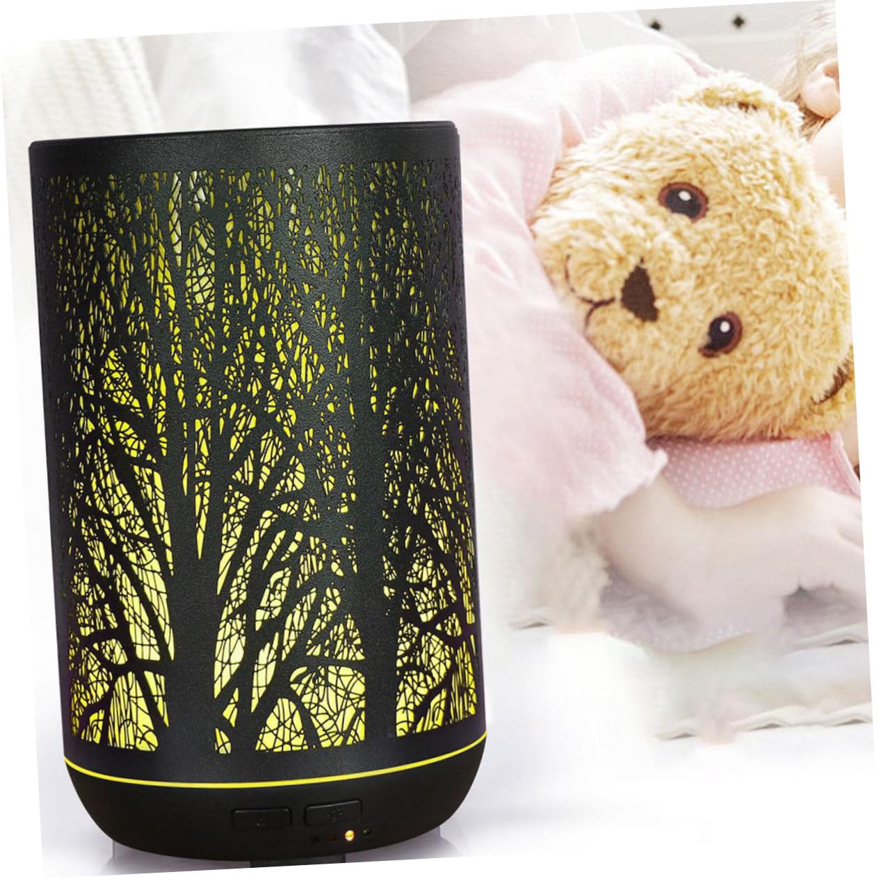 Yardenfun Data [ Umidificatore Per Aromaterapia 300ml Diffusore Delicato in Ferro Artistico Scavato, Umidificatore Domestico Silenzioso Compatto Per Ufficio e Stanza, Design Decorativo e Spruzzo Fine