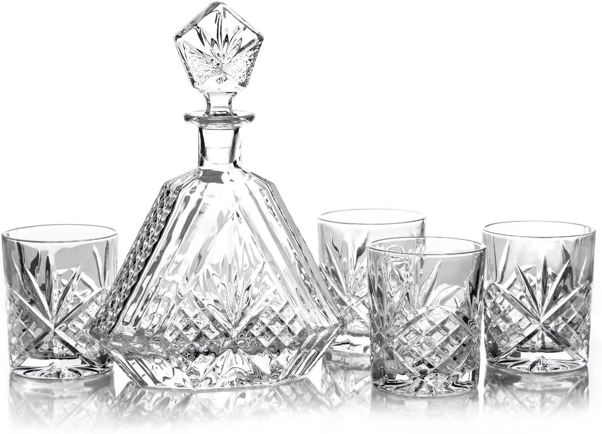 James Scott Crystal Decanter Triangular Whiskey