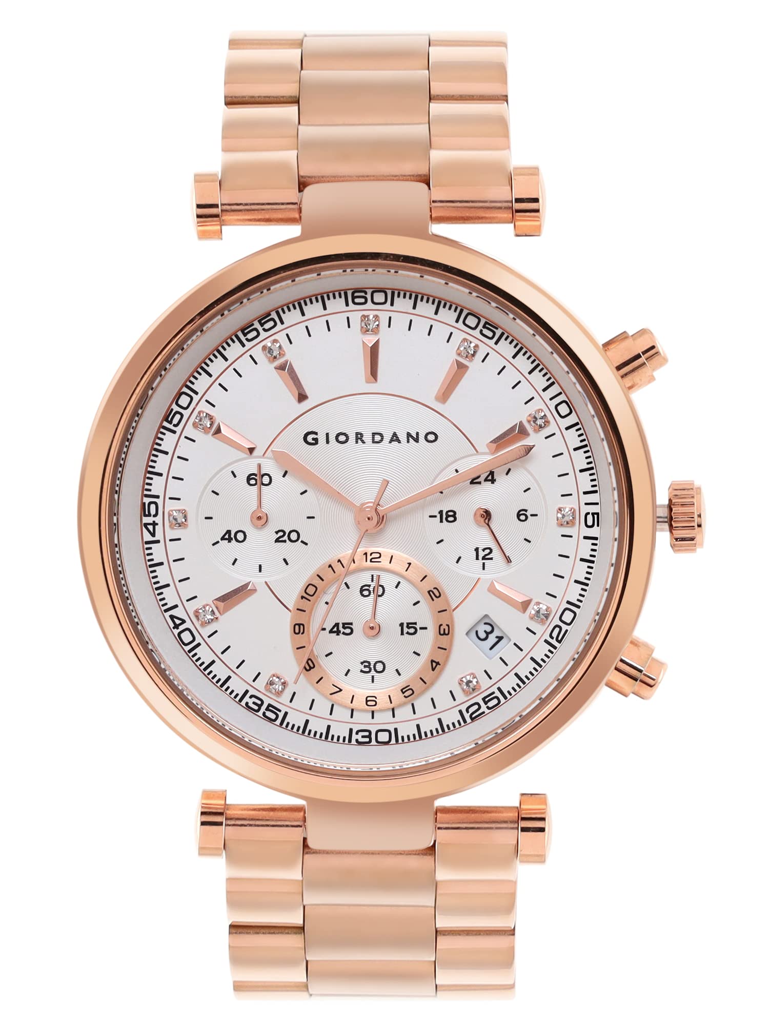 Giordano Analog Watch for Women with See Through Elegant Rose Gold Stainless Steel Dial and Strap, Ladies Wrist Watch with 1 Year Warranty- GZ-60019 (B0BBVDHY35) Amazon Price History, Amazon Price Tracker