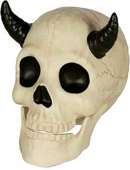 Amazon.com: Crazy Bonez Horned Demon Skeleton Skull : Patio, Lawn