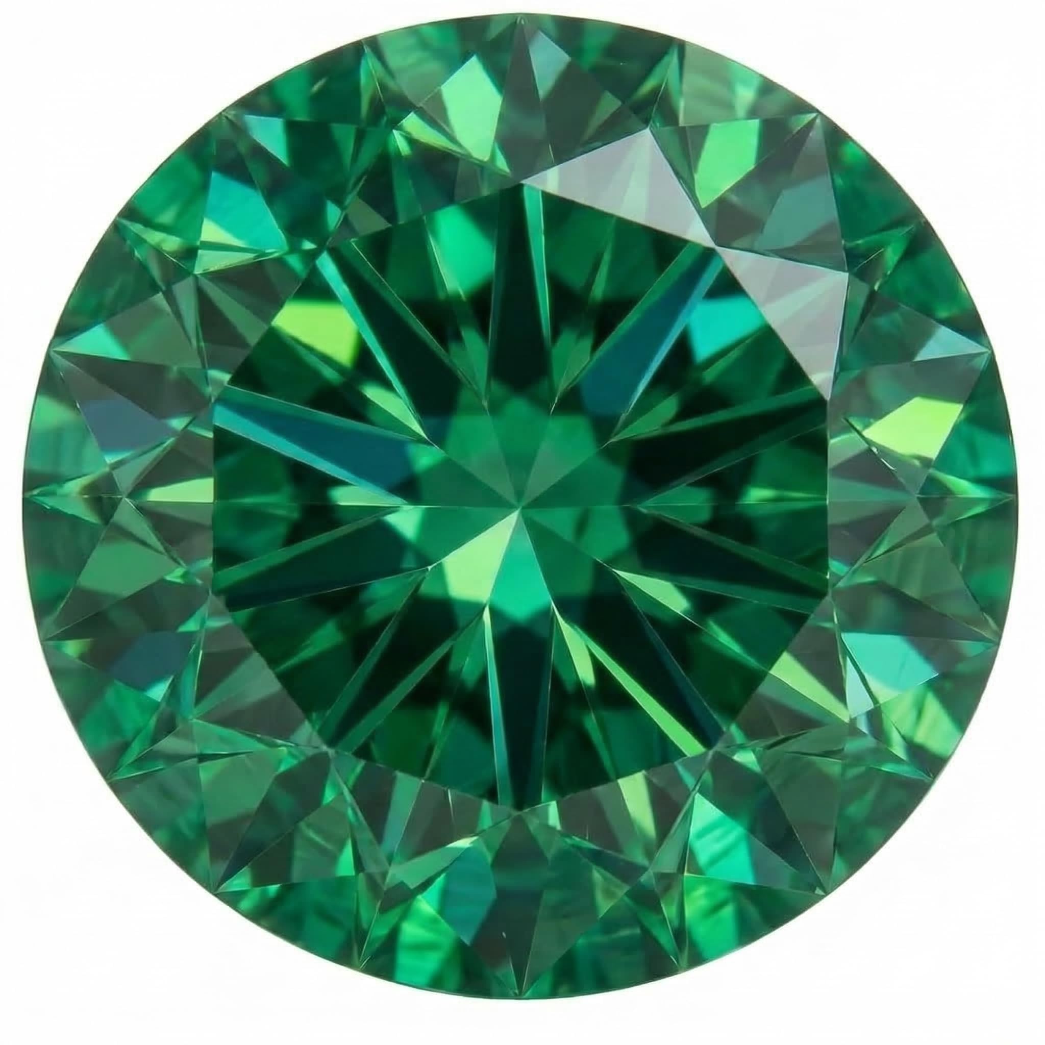 0,5–4 Karat Laborgezüchteter Smaragd Loser Edelstein, Rundschliff, VVS Klarheit, Grüner Stein für Ring, Anhänger, Ohrringe, Schmuckherstellung und Geschenk